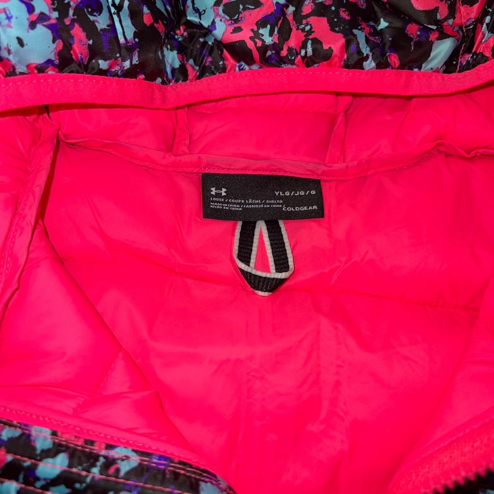 Under Armour Youth Large (14/16) Blue Pink Coat Puffer jacket - Picture 3 of 3